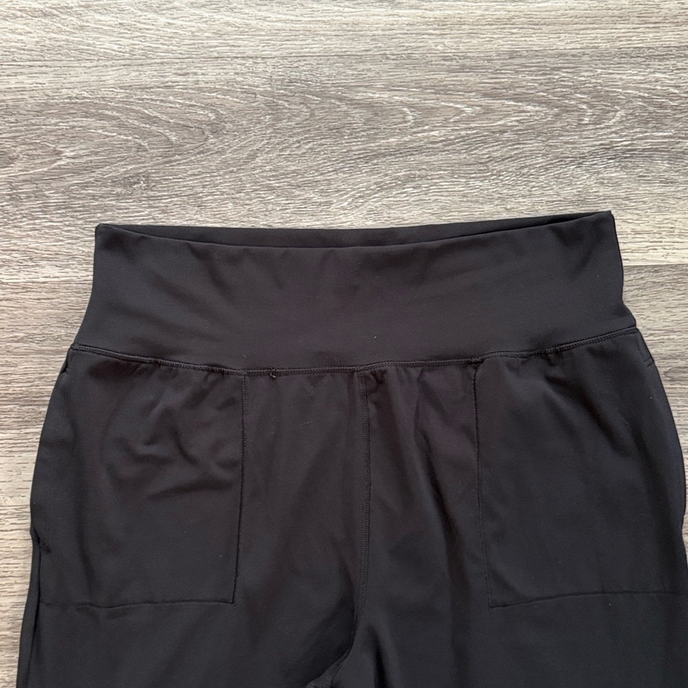 Women's Black Joggers Size Large High rise Stretchy Pants - Picture 3 of 5